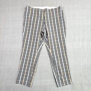 A New Day Capri Pants Women's Size 14 (W34xL25) Navy Stripes Pull-On Size Zipper